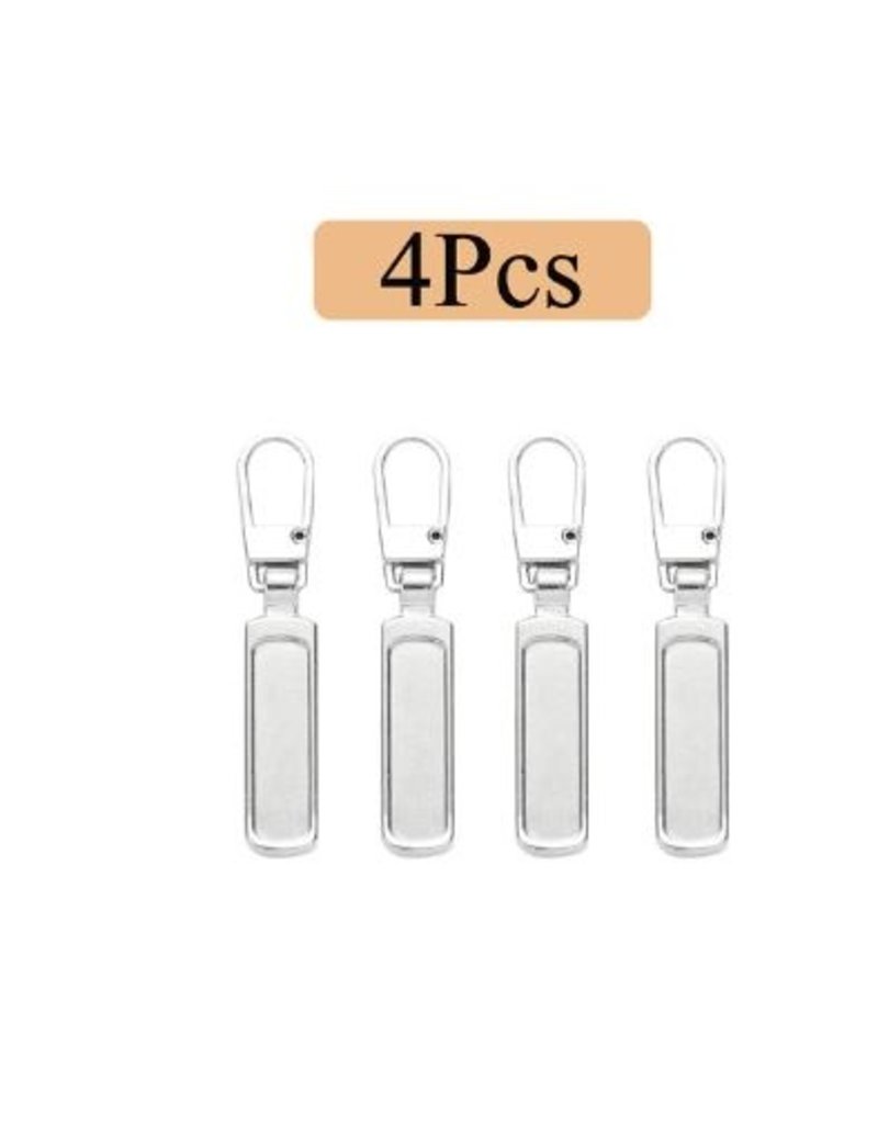 Create  Zipper puller metaal 4 stuks (AE 15)