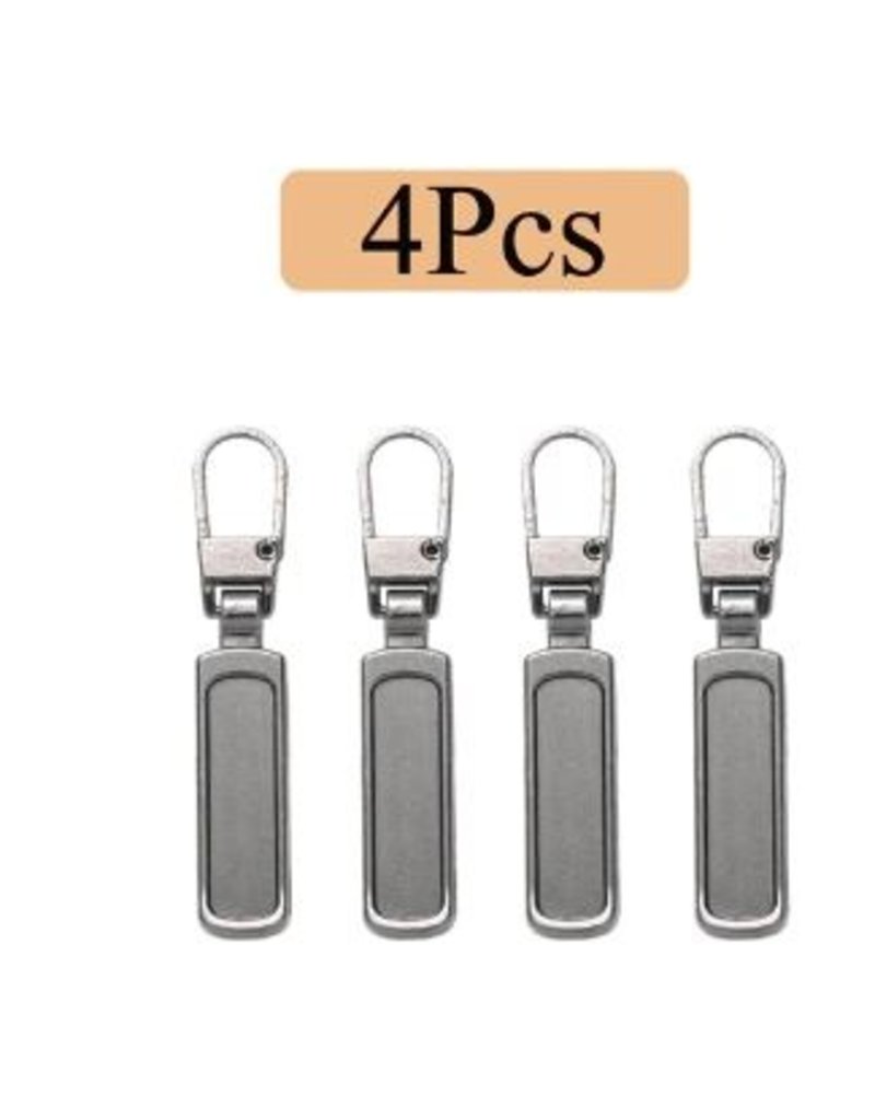Allesvoordeliger Zipper puller metaal 4 stuks (AE 14)