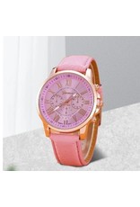 Geneva dames quart horloge pink (HC 12)