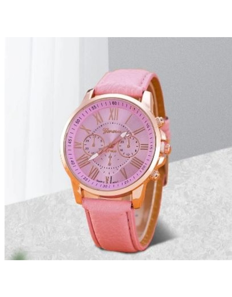 Geneva ladies  quart watch   pink (HC 12)