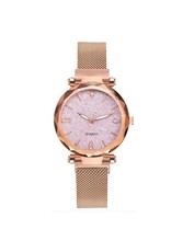 merkloos dames quart horloge pink glitter ( HC 11)