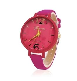 Geneva dames quart horloge  slim pink (HC 15)