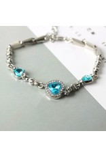 merkloos Modern lovely bracelet  aqua heart