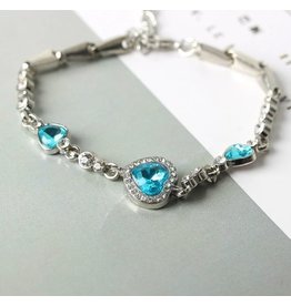 merkloos Modern lovely bracelet aqua heart