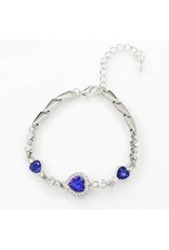 merkloos Liefdevolle armband d blauw hart ab005