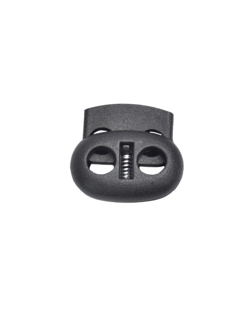 Allesvoordeliger Cord lock 2 holes small black 4 pcs - 19 x 20 mm  (M 16)