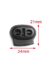 Allesvoordeliger Cord lock 2 holes with edge - black 4 pcs - 21 x 24 mm - (L 3)