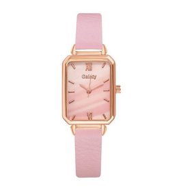 Galety dames horloge square pink QH02