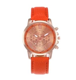 merkloos Geneva dames quartz horloge orange HQ 14