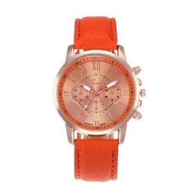 Geneva quartz watch orange twist A14