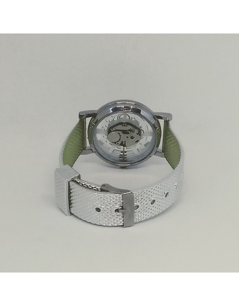 merkloos Skeleton Quartz horloge dw 4032 sir zilverkleurig