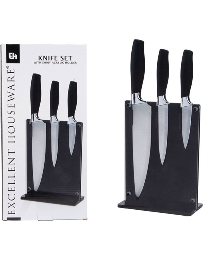 Excellent houseware set of Knives in acryl knife holder