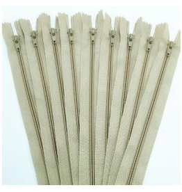 Create  Close end rits 25 cm  - 2 stuks beige  (AM 4)