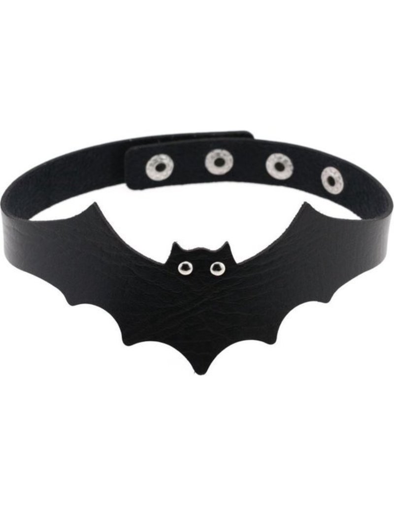 Allesvoordeliger Collar vleermuis - bdsm collar black - 1 stuk - imitatieleder - verstelbaar - ca. 38 cm