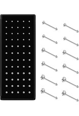 merkloos 316L chirurgisch stalen neus piercing set - 60 stuks inhoud