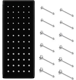 merkloos 316L chirurgisch stalen neus piercing set - 60 stuks inhoud (D 17)