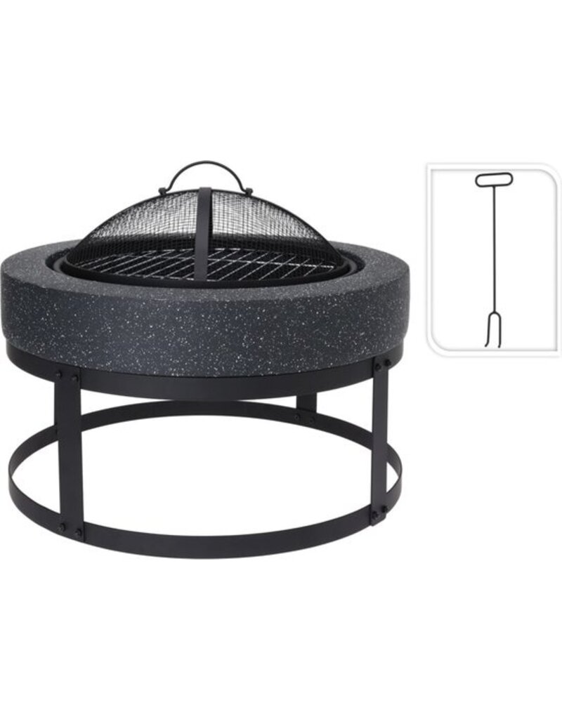 Progarden fire bowl round black