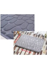 merkloos Badmat grijs cobble stone - 40 x 60 cm - anti-slip