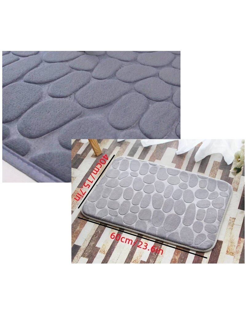 merkloos Bathroom rug cobble stone - 40 x 60 cm - anti-slip