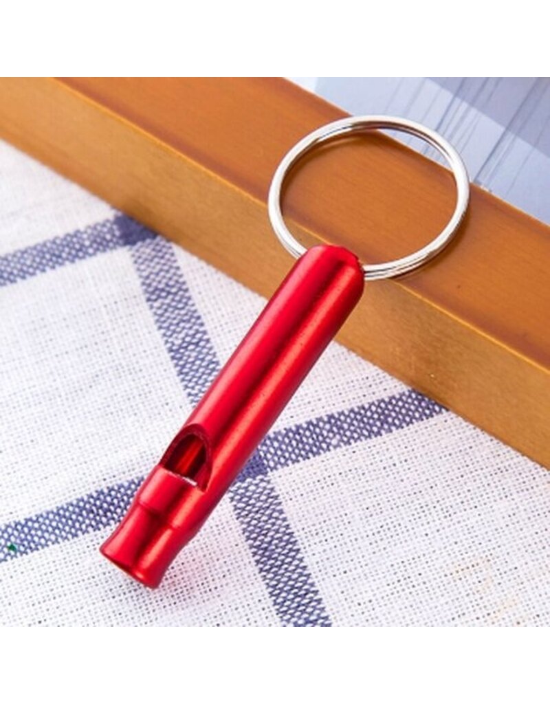 Camp4Charity Aloy whistle - emergency whistle - key ring  - red