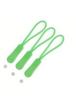 Create  Zipper puller groen fluor 3 stuks