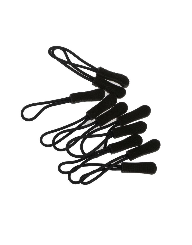Create  Zipper puller zwart - 25 stuks (Z 4)