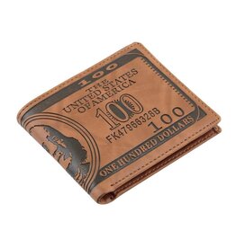Create  Wallet 100 dollars - brown