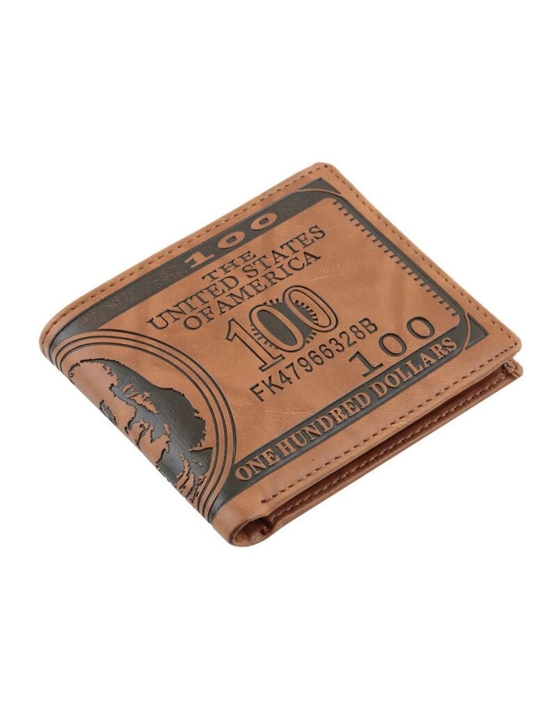 Create   Wallet 100 dollars - brown