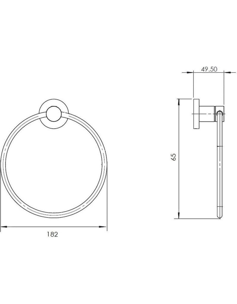 AWD interiors AWD Diamond Line Rondo  handdoekring - hangend - koper