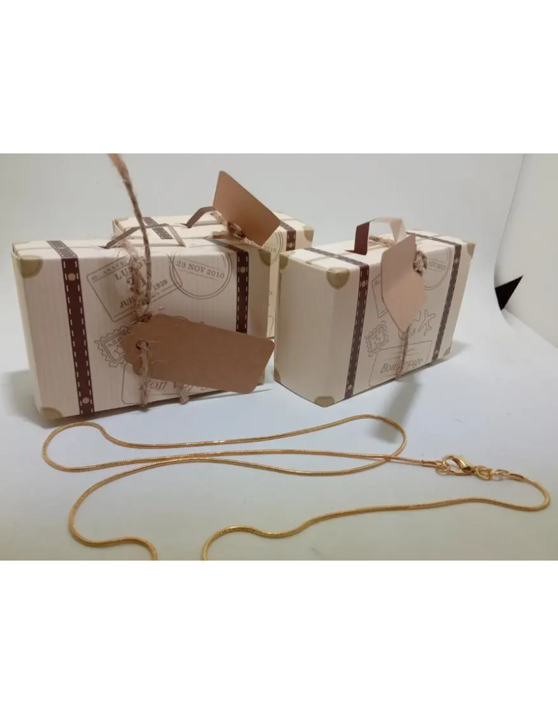 Create  Create by verguld gouden ketting 60 cm in reiskoffer geschenk verpakking
