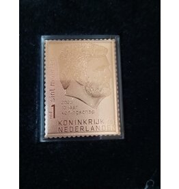 merkloos Postzegel Koning Willem Alexamder 2023 24K goud