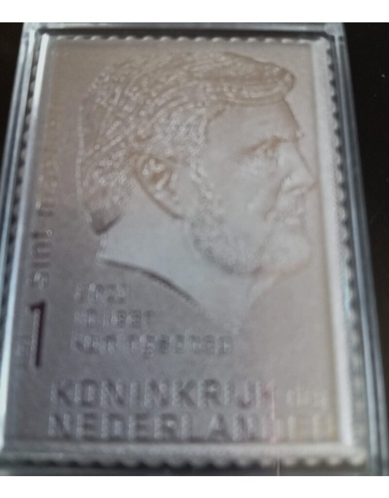 merkloos Postzegel Koning Willem Alexamder 2023  - 999 zilver