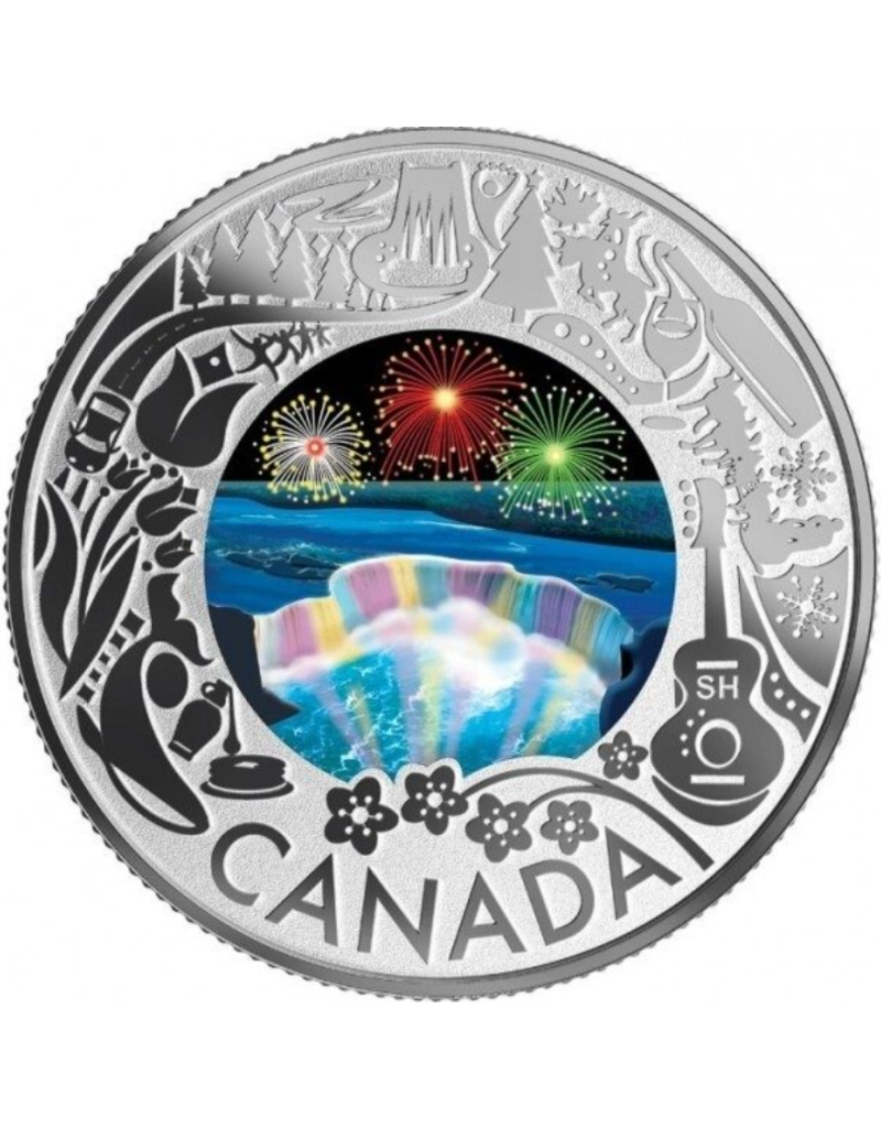 merkloos Canada zilveren 3 dollar niagara falls