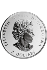 merkloos Canada zilveren 3 dollar husky