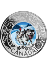 merkloos Canada zilveren 3 dollar husky