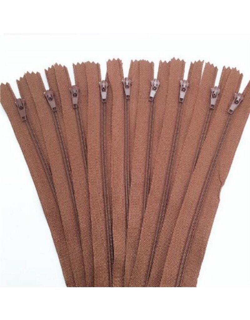 Create  Close end zipper brown - 2 pcs   - 30 cm