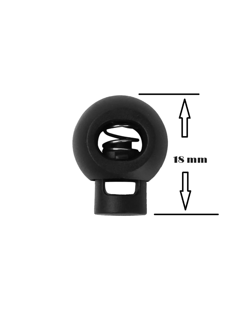 Allesvoordeliger Cord lock ball small - black - 17,5 x 15 mm - 4 pcs