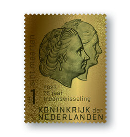 merkloos Stamp 75 years of the throne 2023 24K gold