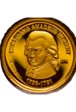 merkloos Mozart 24 carat gold coin - uncirculated