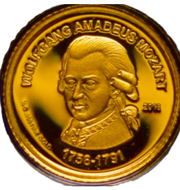 merkloos Mozart 24 carat gold coin - uncirculated