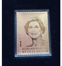 merkloos Postzegel Koningin Maxima 24K goud  sint maarten