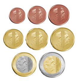 merkloos jaarserie euro munten 2015 Nederland UNC