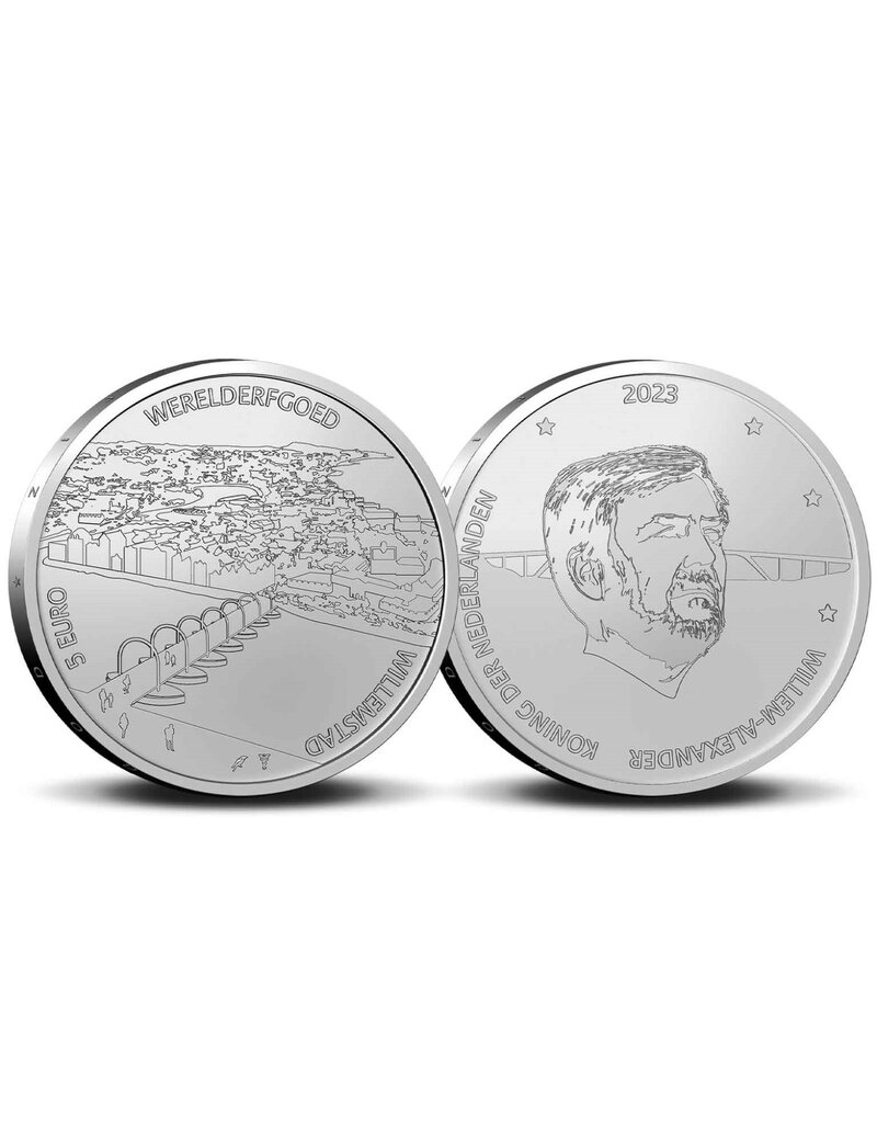 merkloos 5 euro munt Willemstad 2023