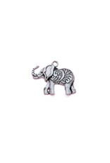 merkloos hanger / bedeltje olifant zilverkleur