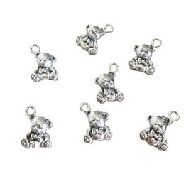 merkloos pendant / charm little bear silver color - 1 pcs