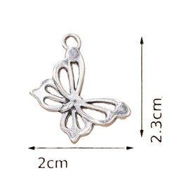 merkloos pendant / charm butterfly silver color - 1 pcs