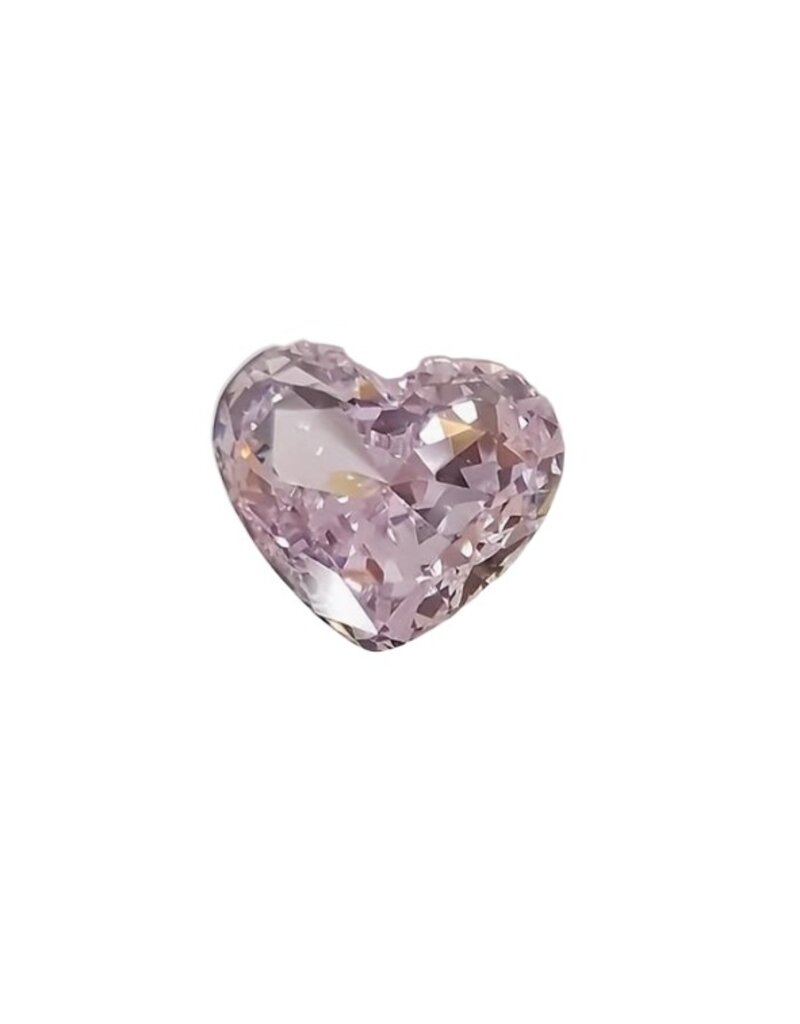 merkloos Zirkonia  roze - facet geslepen - 8 mm  - hartvormig
