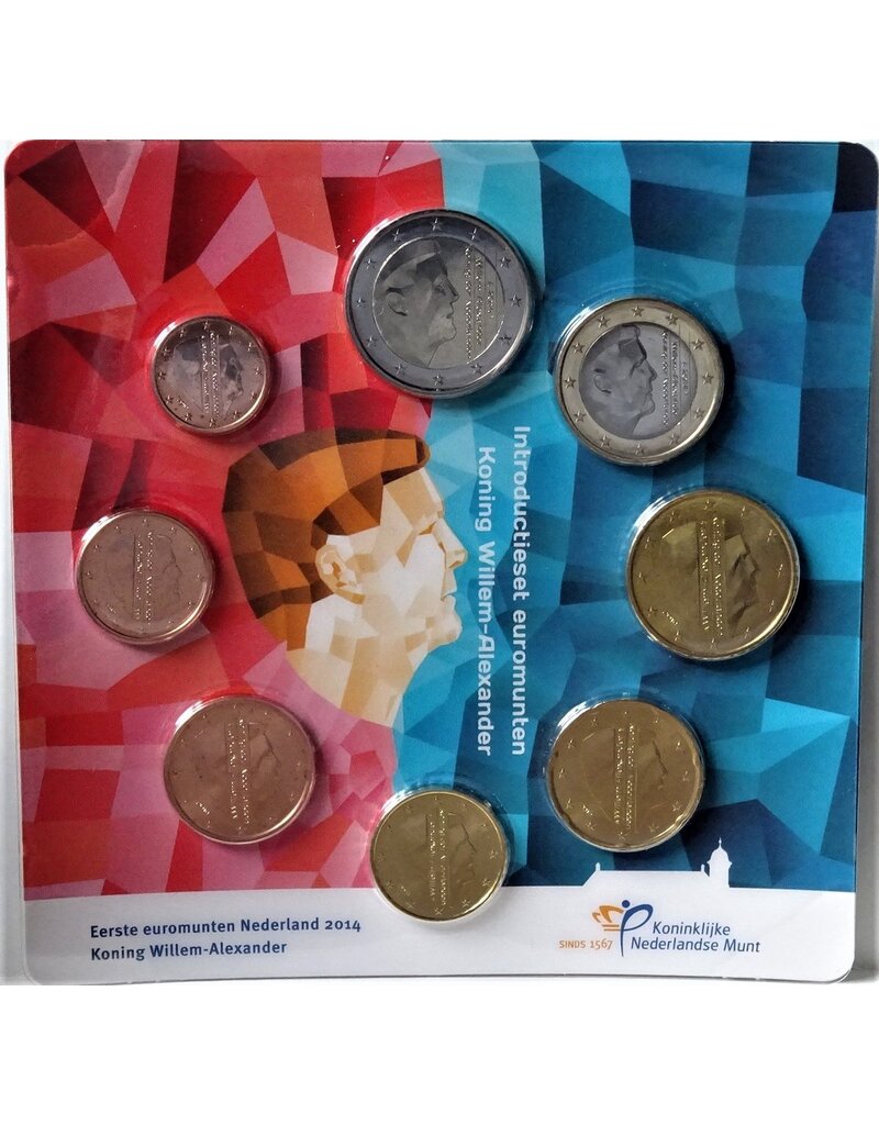 merkloos jaarserie euro munten 2014 Nederland UNC