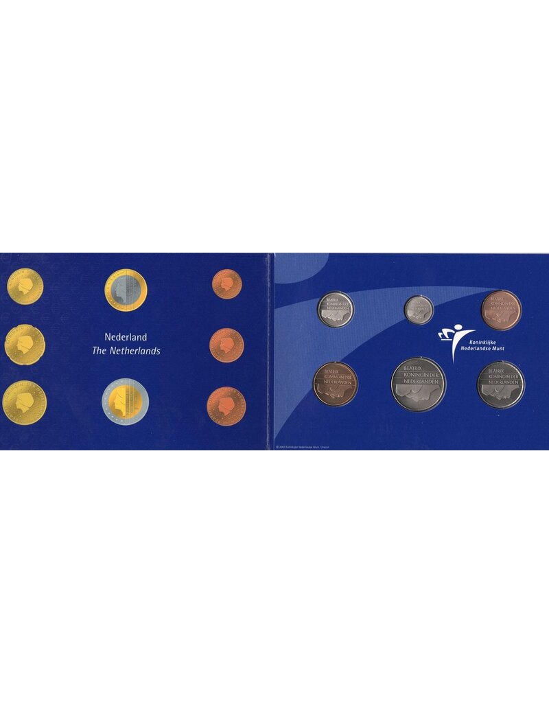 merkloos jaarserie gulden 2001 Nederland UNC