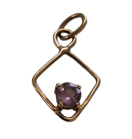 merkloos 14K gold chain pendant with amethyst